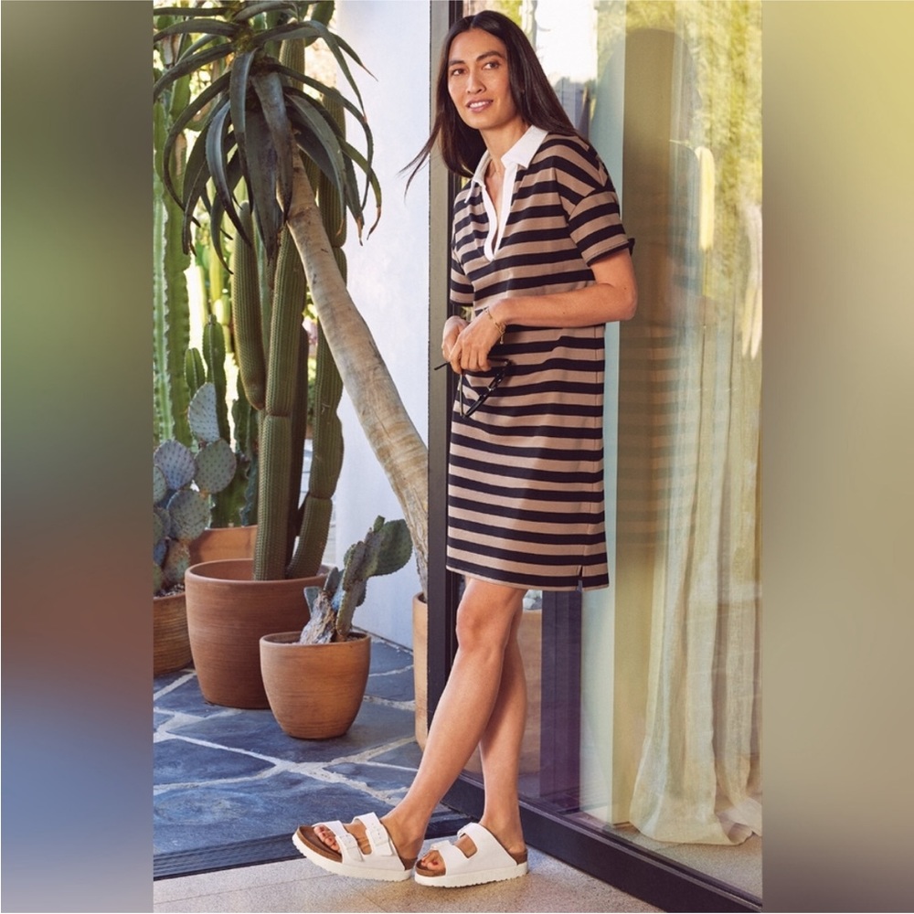 Evereve Stripe Polo Dress